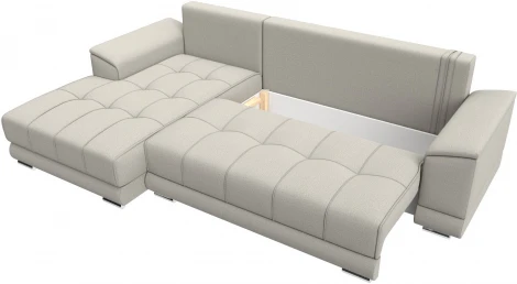 Диван угловой НордСтар левый угол (Бежевый/Рогожка) Лига Диванов арт.122927L