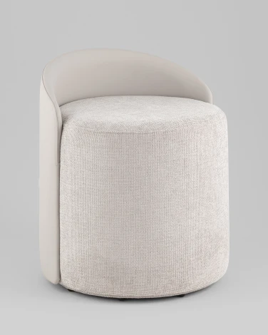 Пуф Тея спинка иск.кожа, сиденье шенилл светло-серый Stool Group УТ000042299