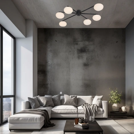 Потолочная люстра Eurosvet Opaline 70220/6 черный (шар)