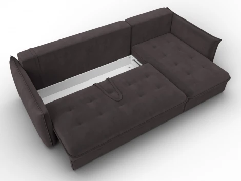 Диван угловой Лига-100 НПБ угол универсальный (ДСП,Фанера/Пластик/Велюр/Коричневый) Лига Диванов 133682