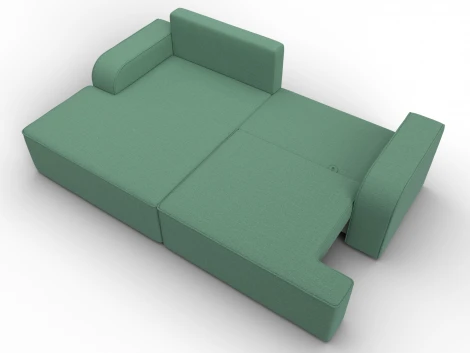 Диван угловой Лига-120 угол левый (ДСП,Брус,Фанера,ЛДС,Рогожка/Зеленый) Лига Диванов 137287L