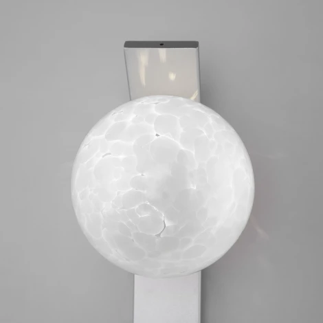 Бра Eurosvet Luxor со стеклянным плафоном 40019/1 серебро (220V, шар)