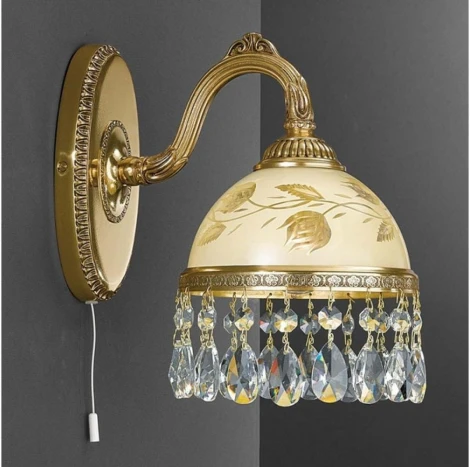 Бра Reccagni Angelo 6306 A 6306/1 (220V, подвески, выключатель, листья)