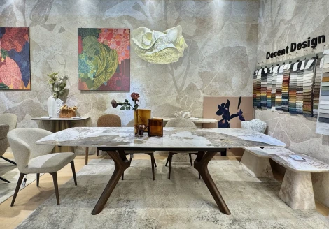 Стол КИРАН (KIRAN) 180 цвет ПАНДОРА (GLOSS LUXURY PANDORA SOLID CERAMIC) / Орех темный, ®DISAUR M-City 64822