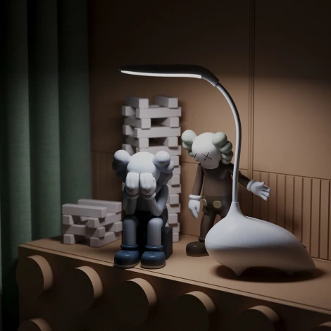 Настольная лампа на гибкой ножке с аккумулятором Gauss Qplus GT7011 6W 330lm 2700-6000K 5V Li-ion 1200mA диммируемый LED (регулировка яркости, для детской, сенсорный выключатель)