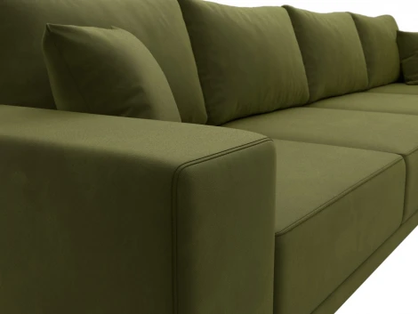 Диван прямой Льюес Лонг (Зеленый/Микровельвет) Лига Диванов арт.122391