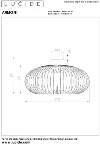 Потолочная люстра на штанге Lucide Armoni 42101/52/30 (220V)