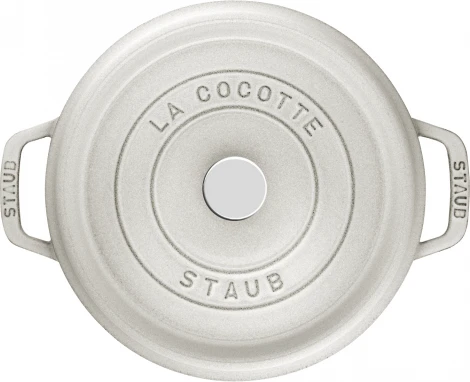 Кокот круглый, 24 см, 3,8 л, белый трюфель 11024107 Staub