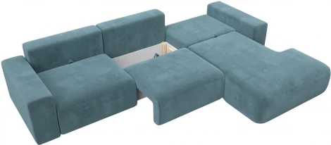 Диван угловой Лига-036 НПБ Классик Лонг правый угол (Бирюзовый/Велюр) Лига Диванов арт.121391