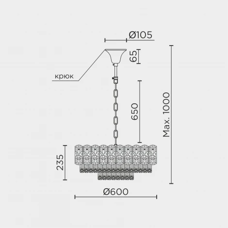 Подвесная люстра хрустальная Modelux ML.7092.600 CR