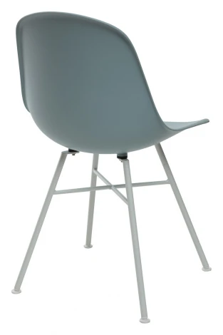 Обеденный стул M-City BONNIE 292-CPP ICE BLUE/ WHITE на металлическом каркасе