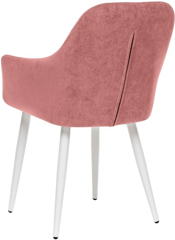 Стул с подлокотниками Слим, каркас Белый, велюр Персиковый 2500000185915 Leset