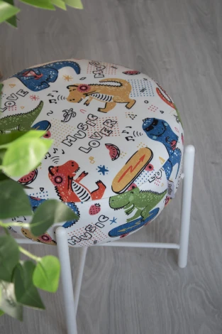 Банкетка Sheffilton KIDS SHT-B4 диномикс/белый муар