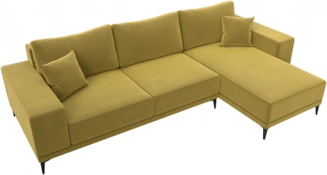 Диван угловой Льюес правый (Желтый/Микровельвет) Лига Диванов арт.122403