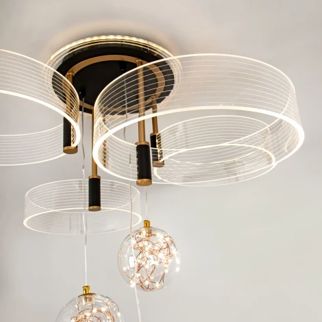 Потолочная люстра светодиодная на штанге с пультом с регулировкой цветовой температуры и яркости LED4U LED4U L1040-750 BK