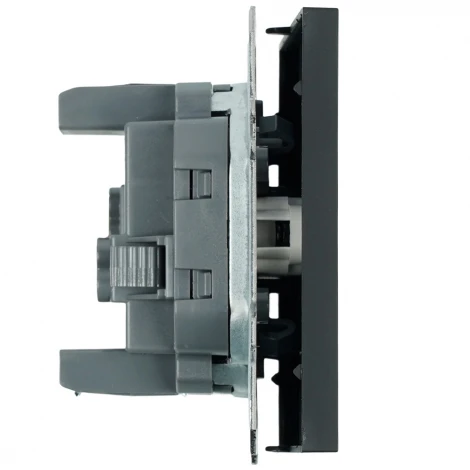 Выключатель одноклавишный (черный уголь, soft touch) Stekker Эмили 50246