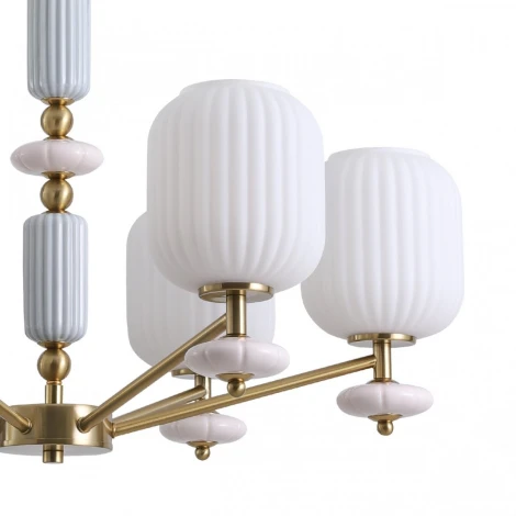Подвесная люстра Lumion Alegra 8334/6 бронза/белый, металл/керамика/стекло E27 6*40W 220V (на цепи)
