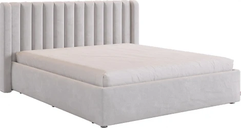 Кровать с основанием Ева 160х200 см Mebelson (ЛДСП,Ткань,Велюр/Серый) арт.ZO.KM1.6-23.2173