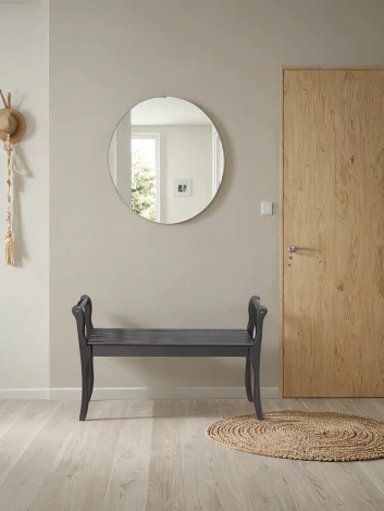 Скамья для прихожей с подлокотниками массив, каркас венге Mebelik арт.007568