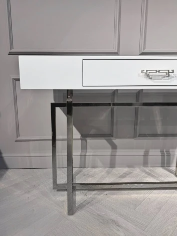 Стол-консоль IST-CASA Гарда-1 P-MJ-003, 120х40х76 см, белый/хром