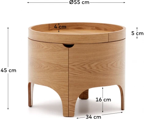 Тумба прикроватная La Forma (ex Julia Grup) Octavia (Фанера,Ясень)