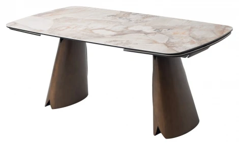 Стол ИМБЕРТ (IMBERT) 180 цвет ПАТАГОНИЯ (GLOSS PATAGONIA), керамика / МЕДНЫЙ БРАШИРОВАННЫЙ, ®DISAUR M-City 64673