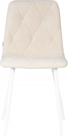 Стул обеденный DOBRIN CHILLY ROMBO (Бежевый Simple 44, основание белое) 006 ROMBO, цвет сиденья бежевый основания белый