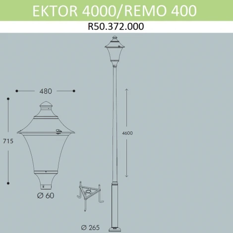 Наземный фонарь светодиодный IP65 Fumagalli Remo R50.372.000.LXH27 (220V)