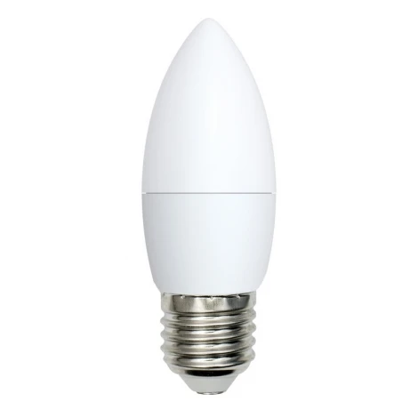 Лампочка светодиодная свеча белая E27 9W 3000K Volpe LED-C37-9W/WW/E27/FR/NR