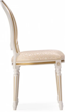 Стул деревянный Woodville Данте молочный / золотая патина арт.615202