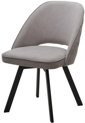 Стул DUNA 360 град. поворот. B22 Серый, велюр / черный каркас, М-City