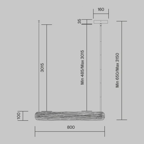 Потолочная люстра на штанге светодиодная Maytoni Frostum MOD439PL-L20BSK