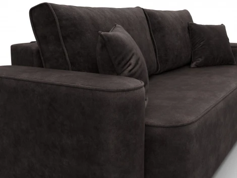 Диван прямой Лига-118 НПБ (ДСП,ЛДСП,Брус,Фанера,Велюр/Коричневый) Лига Диванов 137071