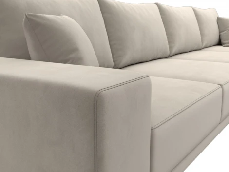 Диван прямой Льюес Лонг (Бежевый/Микровельвет) Лига Диванов арт.122389