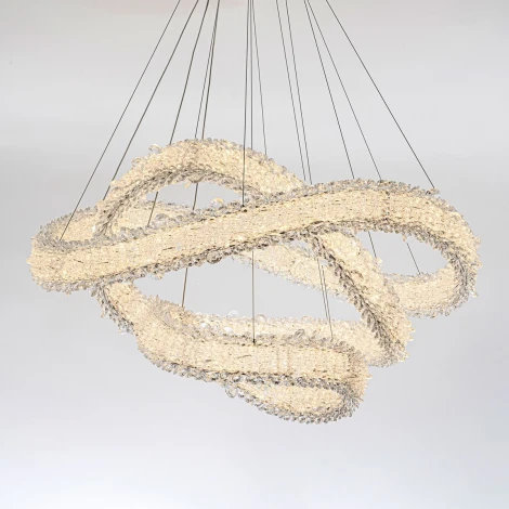 Подвесной светильник светодиодный хрустальный с пультом с регулировкой цветовой температуры и яркости Modelux MODESTYLE MS.5003.800.600.400 CR