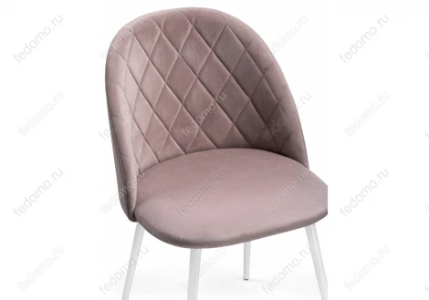 Стул Woodville на металлокаркасе Зест микровелюр розовый / белый глянец 464197
