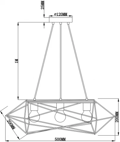 Подвесной светильник Escada Belfast 10174/3PL Е27*60W Black (220V, на проводе)