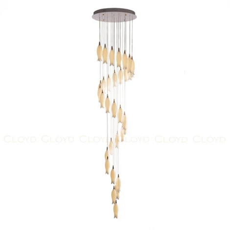 Потолочная люстра каскадная водопад с цветами Cloyd Argana 11239
