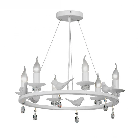 Подвесная люстра Vitaluce V4894-0/6S (220V, на тросе, свеча, кольцо, птички)