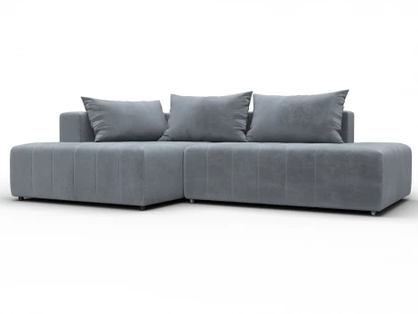 Диван угловой Лига-103 НПБ угол левый (ДСП,Брус,Фанера,Велюр/Серый) Лига Диванов 134807L