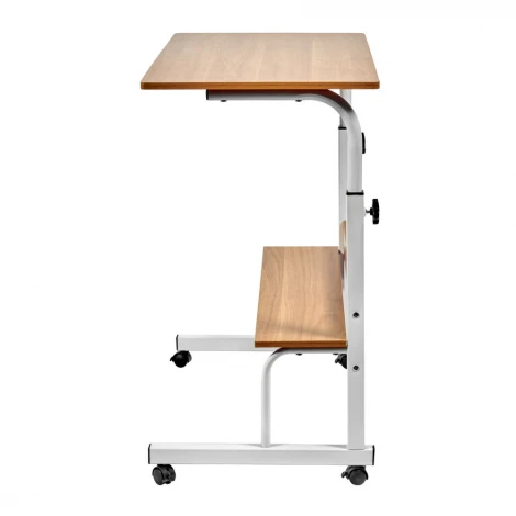 Стол многофункциональный Isola 80x40x66-90 см, с полкой, темное дерево, чёрный