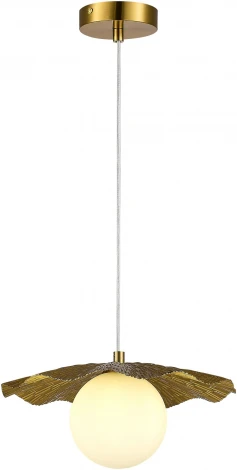 Подвесной светильник Evoluce Lorea SLE1196-303-01 Латунь/Белый G9 1*5W 4000K (220V, на проводе, шар)
