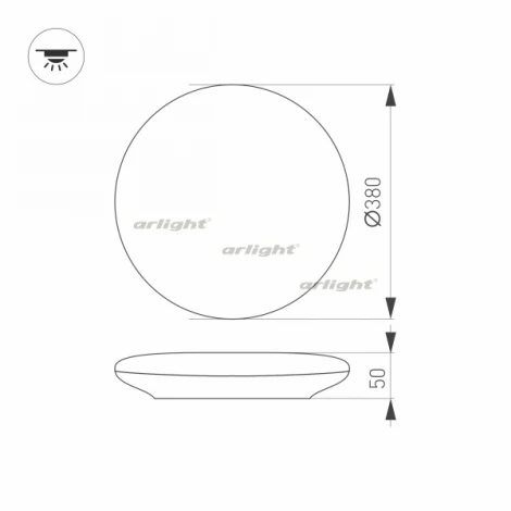 Настенно-потолочный светильник Arlight CL-FRISBEE 030108 (LED, 220V, датчик движения, круглые, IP54)
