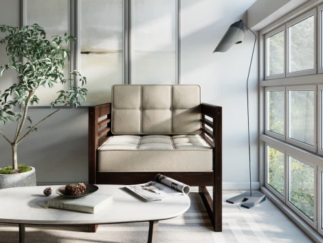 Кресло Arsko Сега орех велюр бежевый