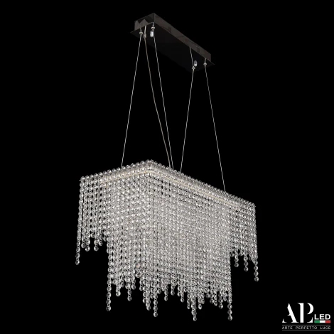 Подвесная люстра светодиодная APL LED Sicilia SH05.57.D.Ni.4000 (220V, хрусталь, на тросе)