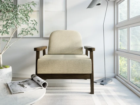 Кресло Arsko Флори венге рогожка бежевая