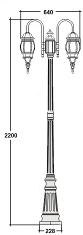Наземный фонарь IP44 Oasis Light AMERICA S 83409SA 10 down Bl (220V, фонарь)