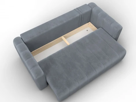 Диван прямой Лига-062 НПБ (ДСП,Фанера,ХДФ/Пластик/Велюр/Серый) Лига Диванов 130278