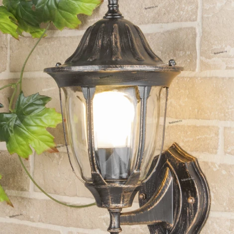 Настенный фонарь уличный Elektrostandard Feliz GL 1002U черное золото