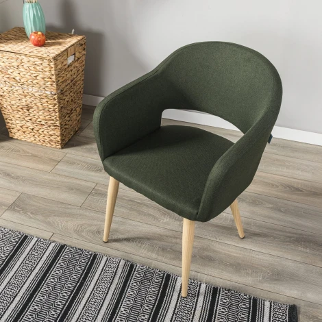 Стул R-Home Oscar тёмно-зеленый/нат.дуб